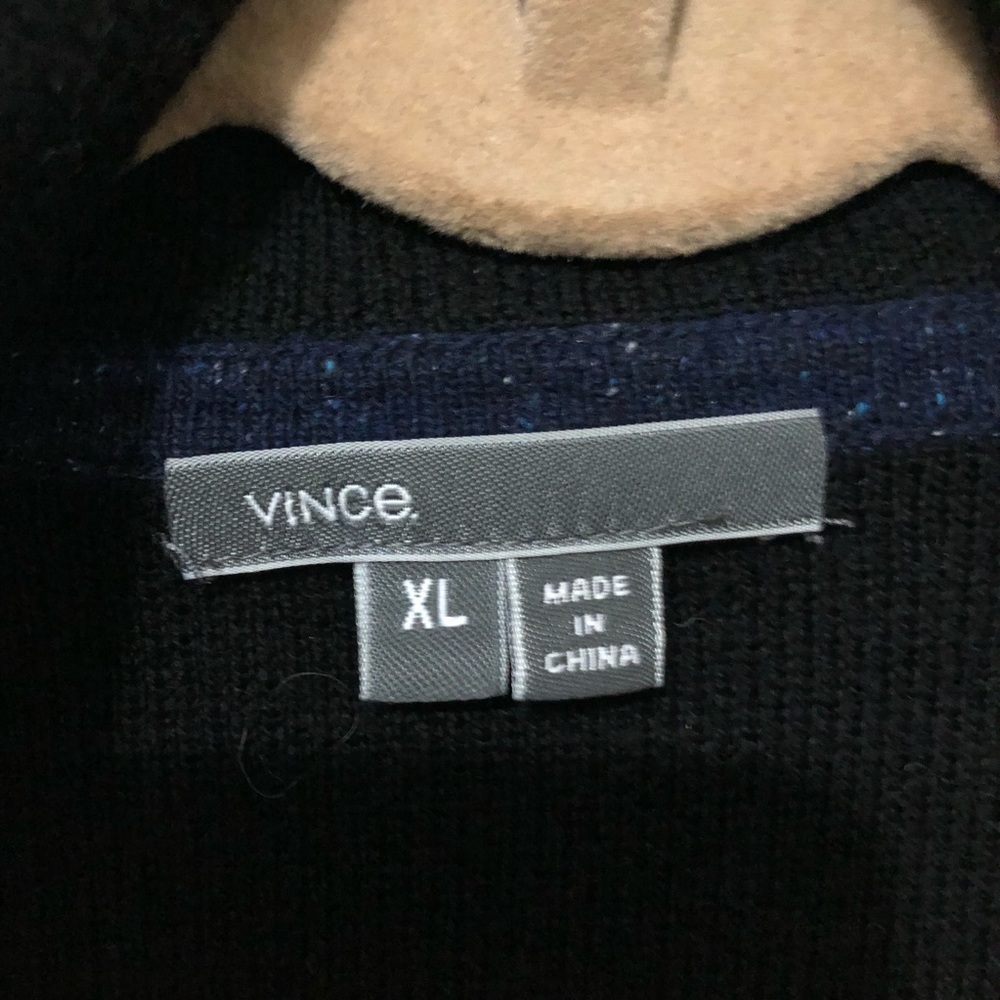Vince Leather Cuff Wool Cashmere Sweater Jacket - Picture 8 of 9